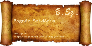 Bognár Szidónia névjegykártya
