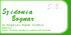 szidonia bognar business card