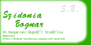 szidonia bognar business card